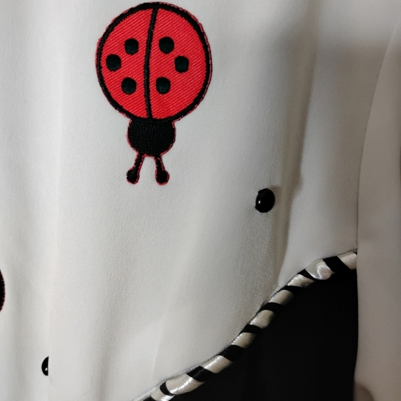 Vintage Silver Threads Ladybug Embroidered Jacket Women’s Small Full Zip 90s - Picture 4 of 8
